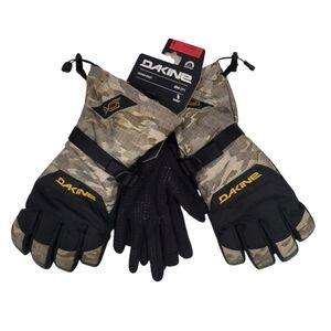 Dakine Men's Leather Scout Camo and Black Winter Gloves, Large Size
